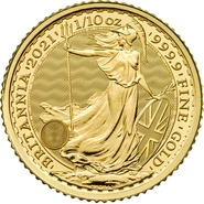 Moneda Britannia de Oro de 1/10 oz 2021