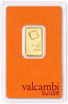 Lingote de Oro de 5 g Valcambi