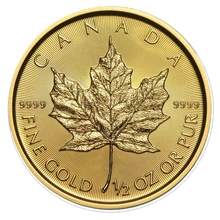 Maple Leaf Canadiense de 1/2 oz de Oro 2016