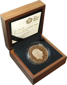 Moneda Soberano Quíntuplo de Oro Proof 2008 Príncipe de Gales en Caja Original