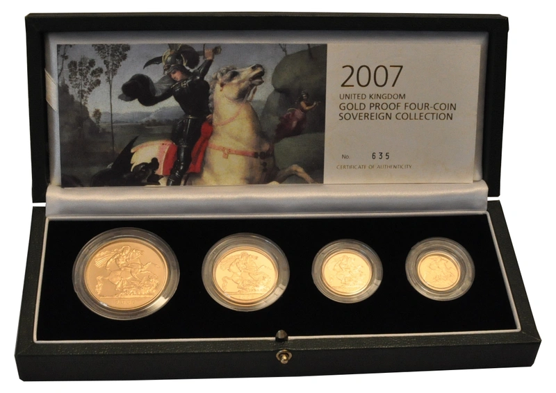 Juego de 4 Soberanos Proof 2007 en Caja Original