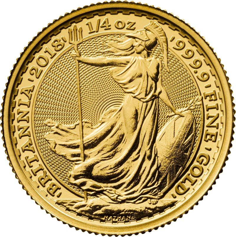 Moneda Britannia de Oro de 1/4 oz 2018