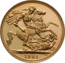 Moneda Soberano de Oro Proof 1981 en Caja Original