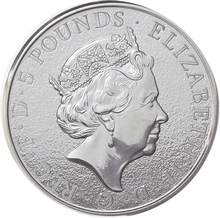 Moneda Bestias de la Reina El León de Inglaterra de Plata de 2 oz