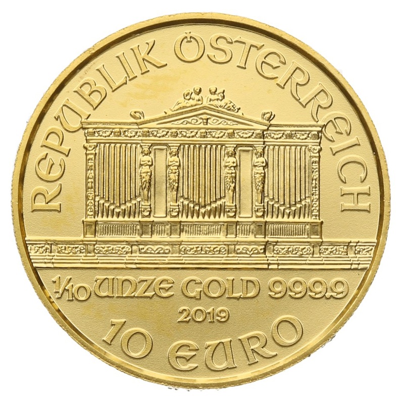 2019 Tenth Ounce Austrian Gold Philharmonic Coin