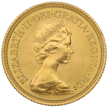 Moneda Soberano de Oro Isabel II Segundo Retrato en Cajita de Regalo