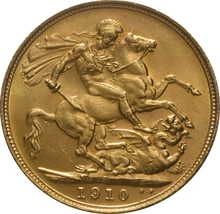 Moneda Soberano de Oro 1910 Eduardo VII (S)