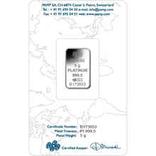 Lingote de Platino de 5 g PAMP