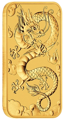 Moneda Dragón Rectangular de Oro de 1 oz 2019