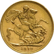 Soberano de Oro 1878 - Victoria Joven (M)