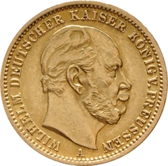 Moneda 20 Marcos Alemanes Guillermo I (1871-1878)