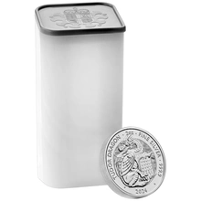 Moneda Bestias de Tudor Dragón de Plata de 2 oz 2024