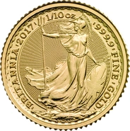 Moneda Britannia de Oro de 1/10 oz 2017