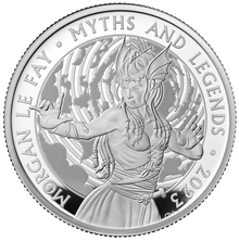 Moneda Mitos y Leyendas Morgana Proof de Plata de 2 oz 2024