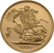 Moneda Soberano de Oro Proof 1995 en Caja Original