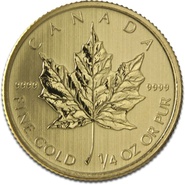 Hoja de Arce Canadiense de 1/4oz de Oro (de Nuestra Elección)