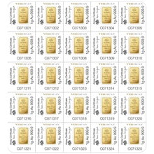 25 x 1g Lingote de oro PAMP Lady Fortuna Multigramo Acuñado