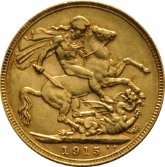 Moneda Soberano de Oro 1915 Jorge V (P)