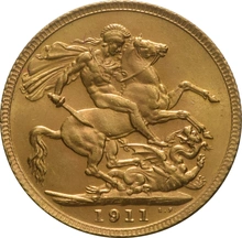 Moneda Soberano de Oro Jorge V 1911 Londres