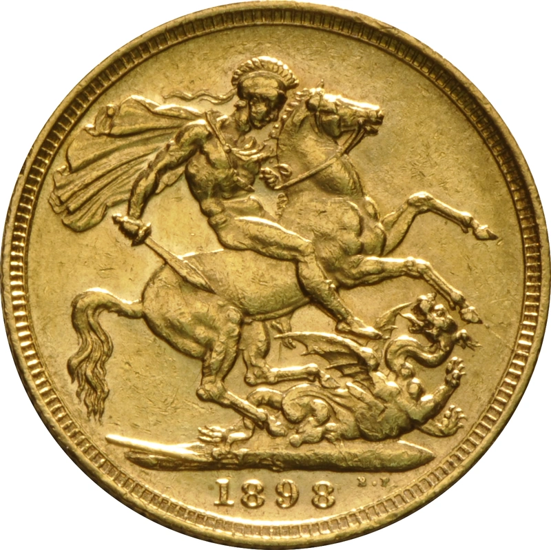 Moneda Soberano de Oro 1898 Victoria Velada (S)