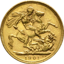 Moneda Soberano de Oro 1901 Victoria Velada (M)
