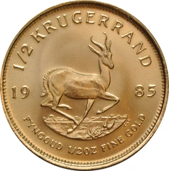 Moneda Krugerrand de 1/2 oz de Oro 1985