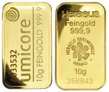 Lingote de Oro de 10 g de Segunda Mano