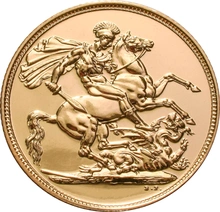 Moneda Soberano de Oro Isabel II Cuarto Retrato