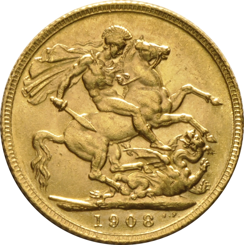 Moneda Soberano de Oro 1908 Eduardo VII (L)