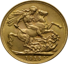 Moneda Soberano de Oro 1915 Jorge V (L)