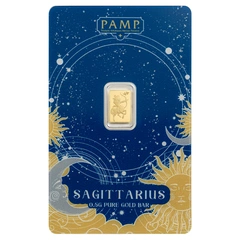 0.5g Lingote de oro PAMP Zodiac Sagitario Minted