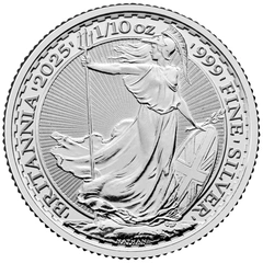 Moneda Britannia de Plata de Décimo de Onza 2025
