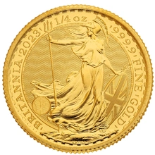 Moneda Britannia de Oro de 1/4 oz 2023 Isabel II
