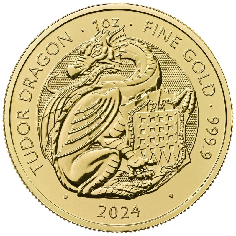 Tudor Dragon - Tudor Beasts 1 oz Moneda de Oro 2024