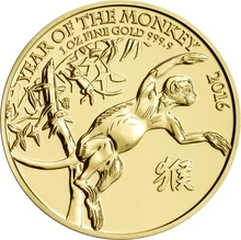 Royal Mint 1 oz de Oro - 2016 Año del Mono