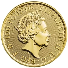 Caja de 100 Monedas de Onza de Oro Britannia de Elizabeth II