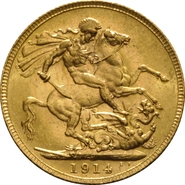 Moneda Soberano de Oro 1914 Jorge V (P)