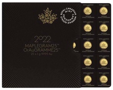 Paquete MapleGram 25g de Oro 2022