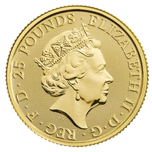 Moneda Bestias de la Reina El Eale de Beaufort de Oro de 1/4 oz 2019