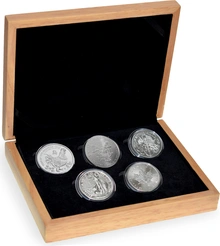 Caja de Regalo - 5 Monedas de Plata de 1 onza