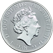 Moneda Bestias de la Reina El Unicornio de Escocia de Platino de 1 oz