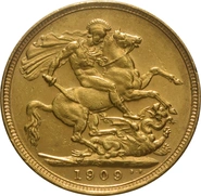 Moneda Soberano de Oro 1909 Eduardo VII (S)