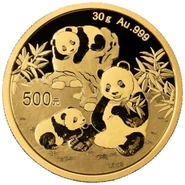 Moneda Panda Chino de Oro de 30 g 2025
