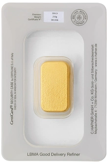 Lingote de Oro de 250 g C. Hafner Fundido