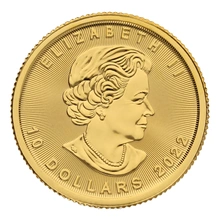 Maple Leaf Canadiense de 1/4 oz de Oro 2022