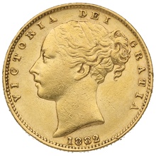 Soberano de Oro 1882 - Victoria Joven con Reverso Escudado (S)