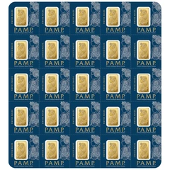 25 x 1g Lingote de oro PAMP Lady Fortuna Multigramo Acuñado