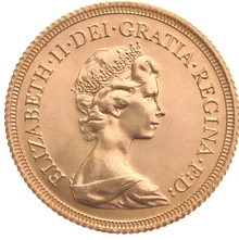 Moneda Soberano de Oro Isabel II Segundo Retrato