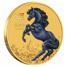 Moneda de Oro coloreada de 1/10 oz de la Perth Mint Año del Caballo 2026