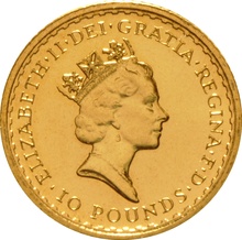 Britannia de 1/10oz de Oro 1987